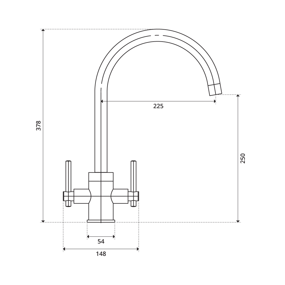 Harlyn Penpol technical drawing — dimensions