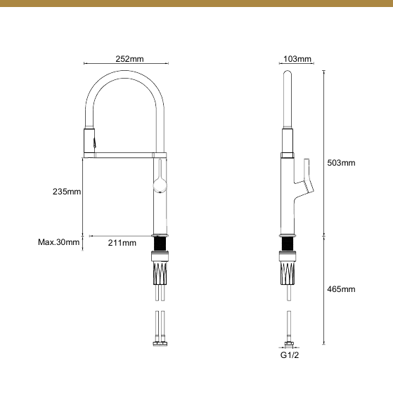 McAlpine Kin technical drawing — dimensions